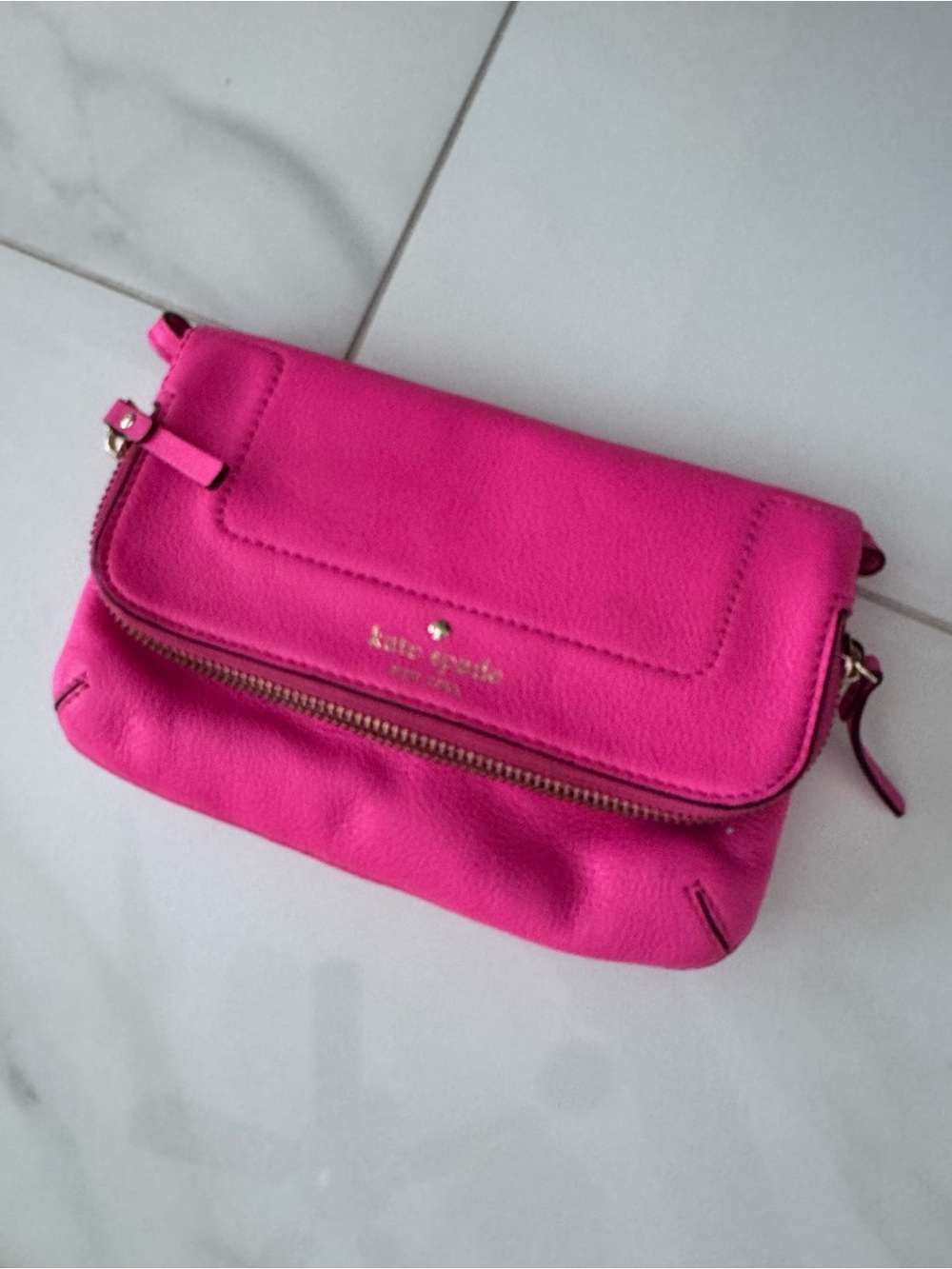 kate spade Bright Pink Fold-Over Wristlet Clutch